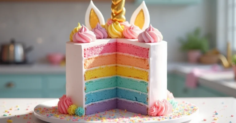 Create the best unicorn cake with colorful layers and a magical topper! Perfect for birthdays and special occasions. Easy, fun, and delicious!