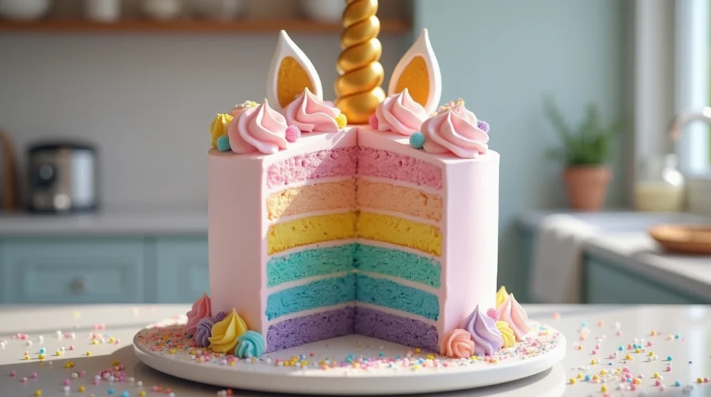 Create the best unicorn cake with colorful layers and a magical topper! Perfect for birthdays and special occasions. Easy, fun, and delicious!