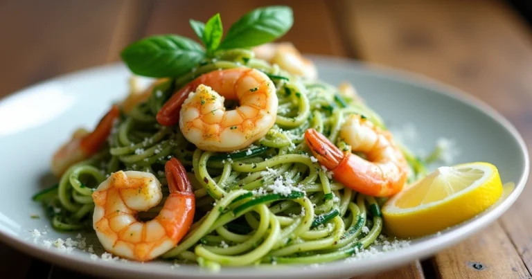 Pesto Langostino Zucchini and Pasta Recipe